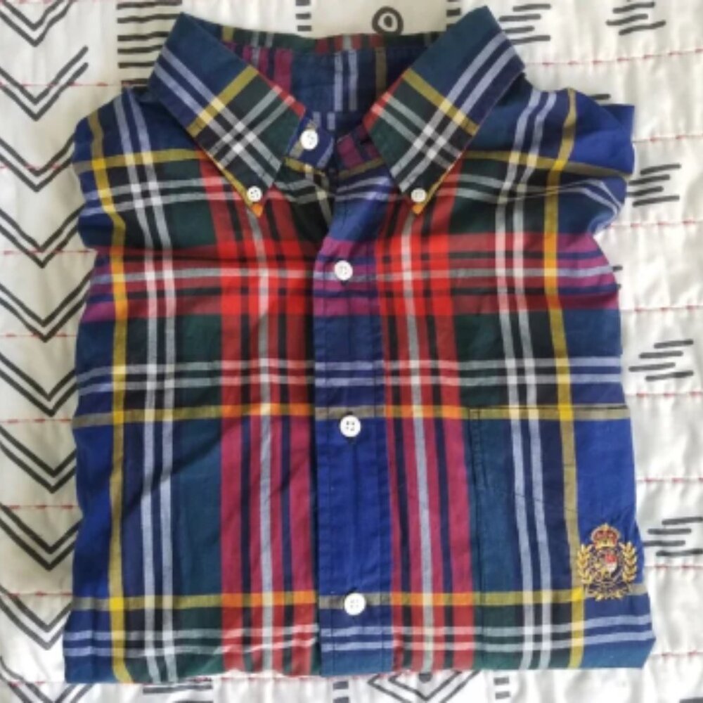 Ralph Lauren Crown Cotton Plaid Classic Button Down Shirt XL